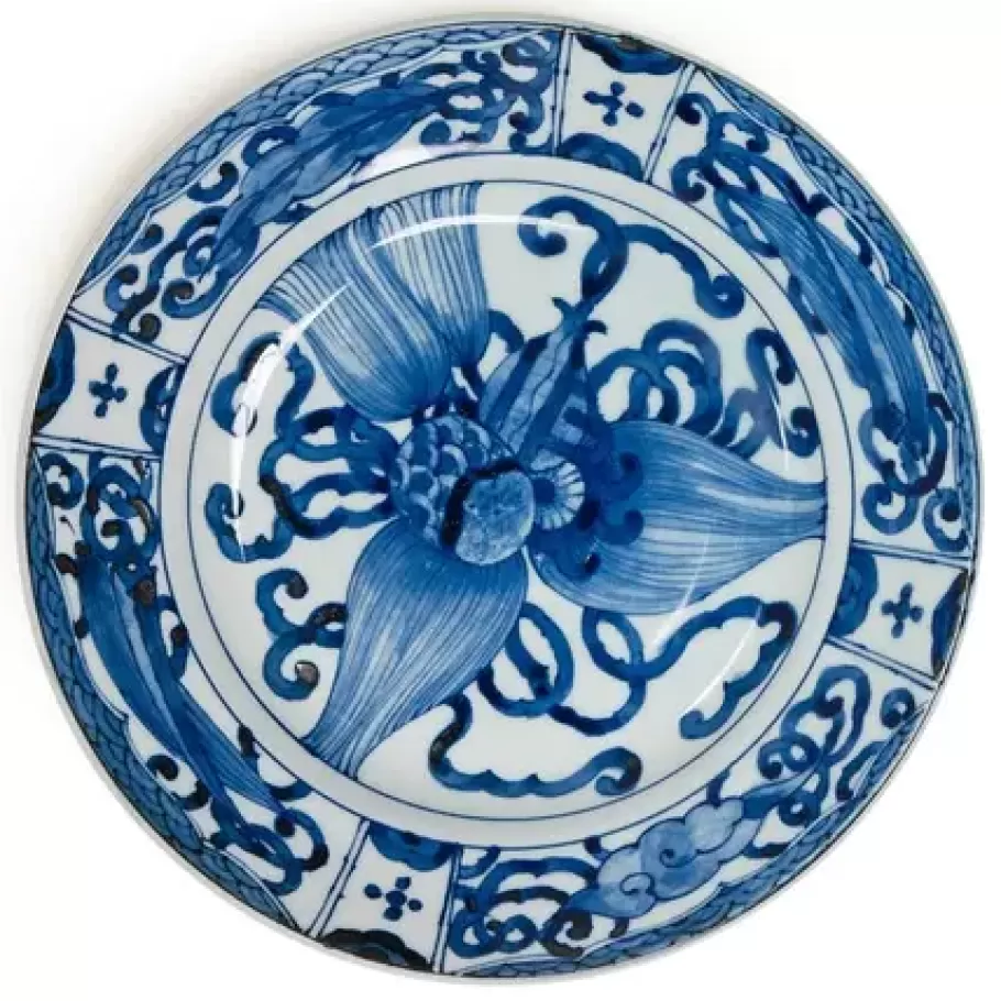 MIYA Company Large Plates^Blue & White 9.25" Plate - Takara Zukushi