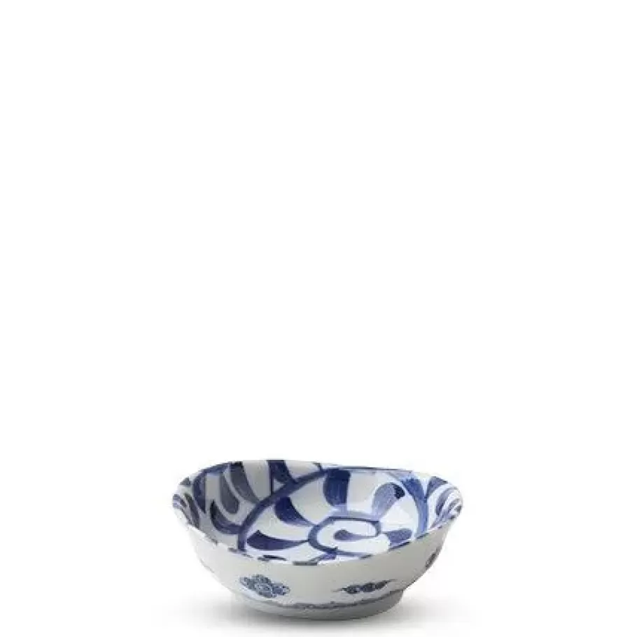 MIYA Company Sauce Dishes^Blue & White Karakusa 3.75" Sauce Dish