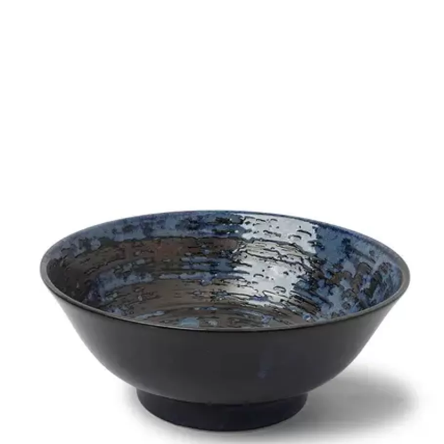 MIYA Company Serving Bowls & Plates^Blue Black Swirl 8.25" Bowl