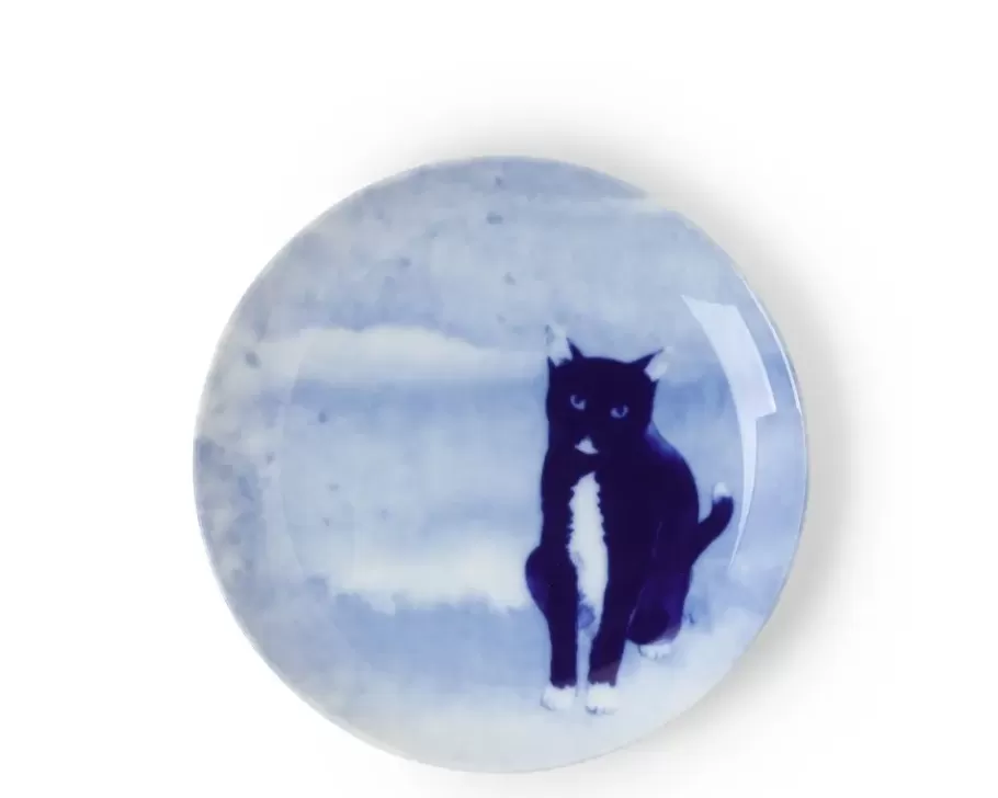 MIYA Company Plates^Blue Cat Sitting Plate