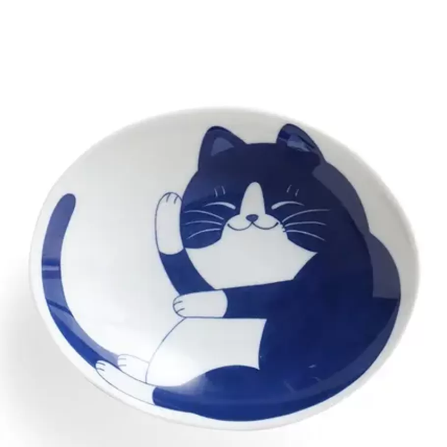 MIYA Company Bowls^Blue Cats 7.5" Oval Bowl