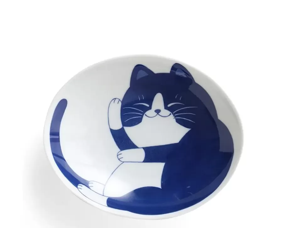 MIYA Company Bowls^Blue Cats 7.5" Oval Bowl