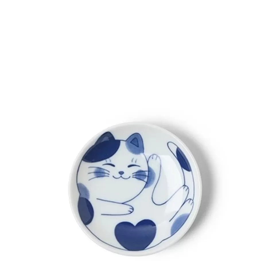 MIYA Company Plates^Blue Cats 3.75" Sauce Dish