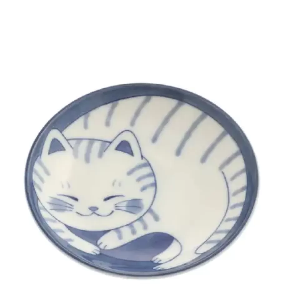 MIYA Company Plates^Blue Cats 3.75" Sauce Dish