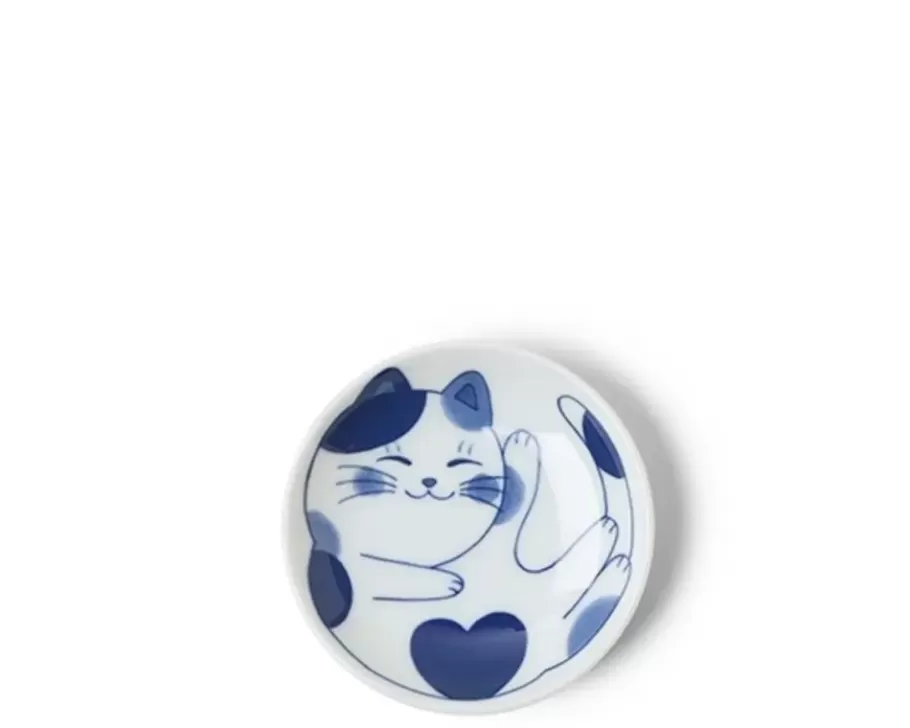 MIYA Company Plates^Blue Cats 3.75" Sauce Dish