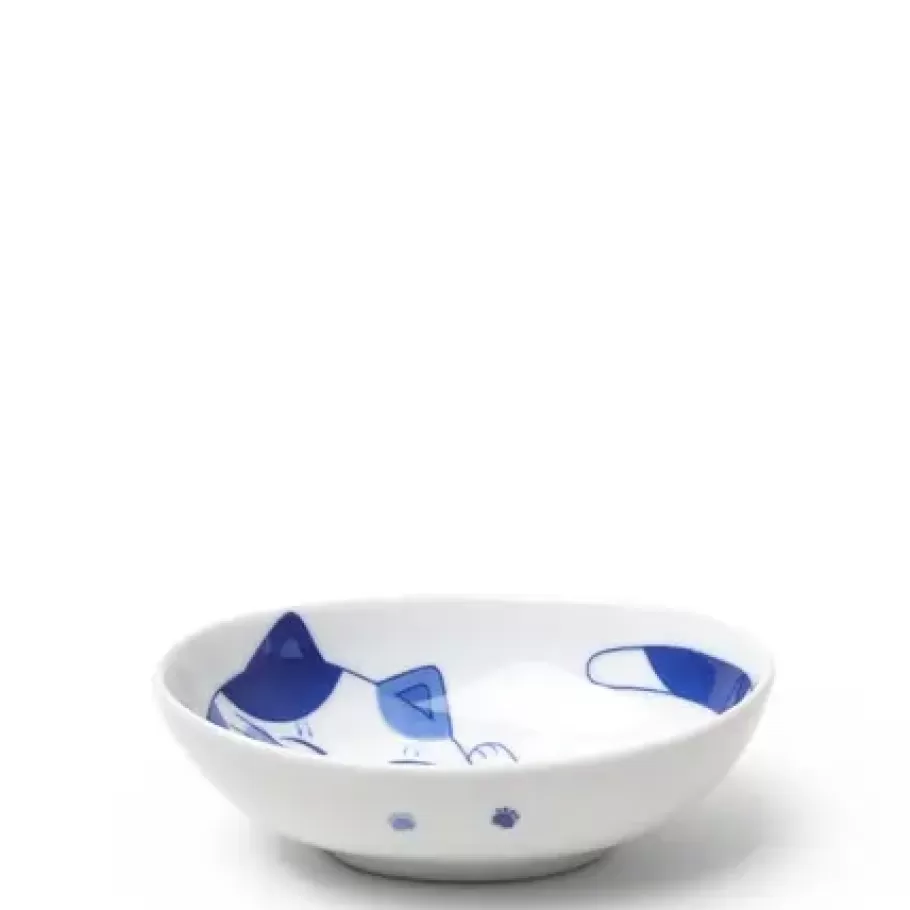 MIYA Company Bowls^Blue Cats 5" X 3.75" Oval Bowl