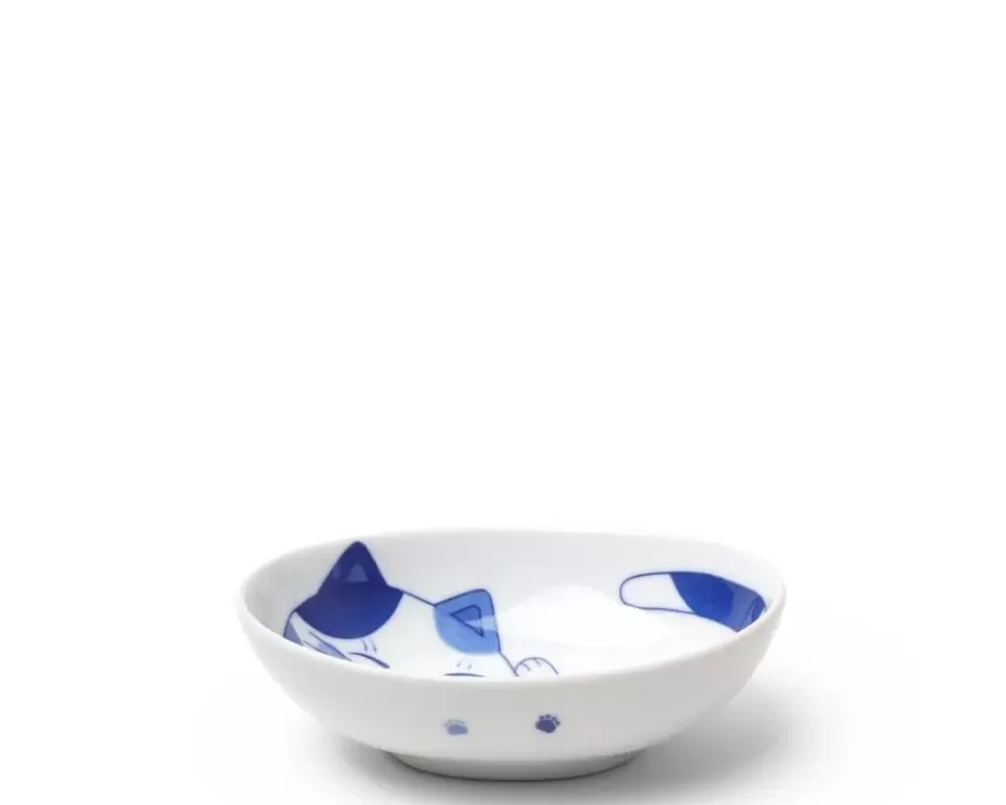 MIYA Company Bowls^Blue Cats 5" X 3.75" Oval Bowl