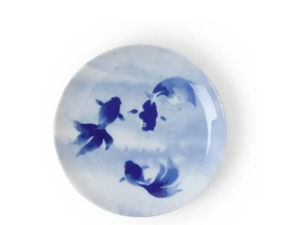 MIYA Company Plates^Blue Fish Swimming Plate