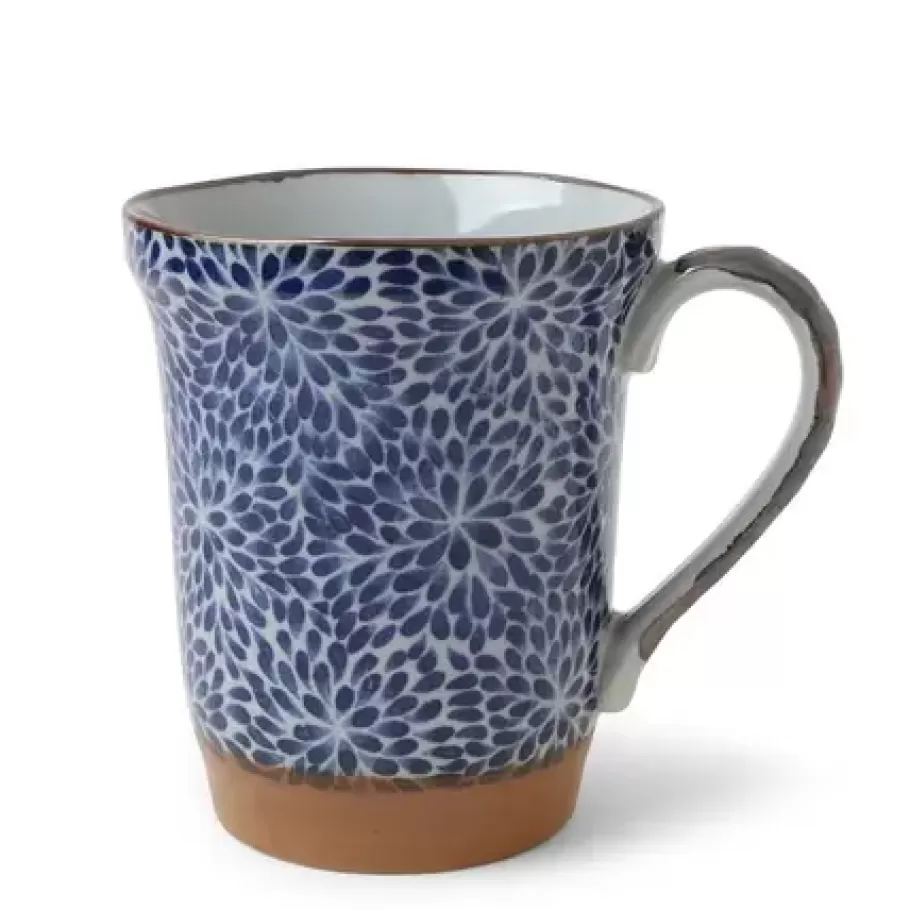 MIYA Company Mugs^Blue Floral Mums 14 Oz. Wide Mouth Mug