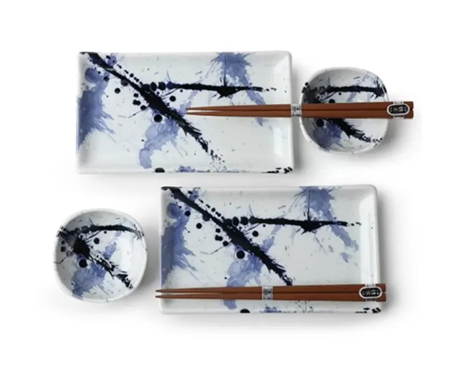 MIYA Company Plate Sets^Blue Sumi Sushi Set