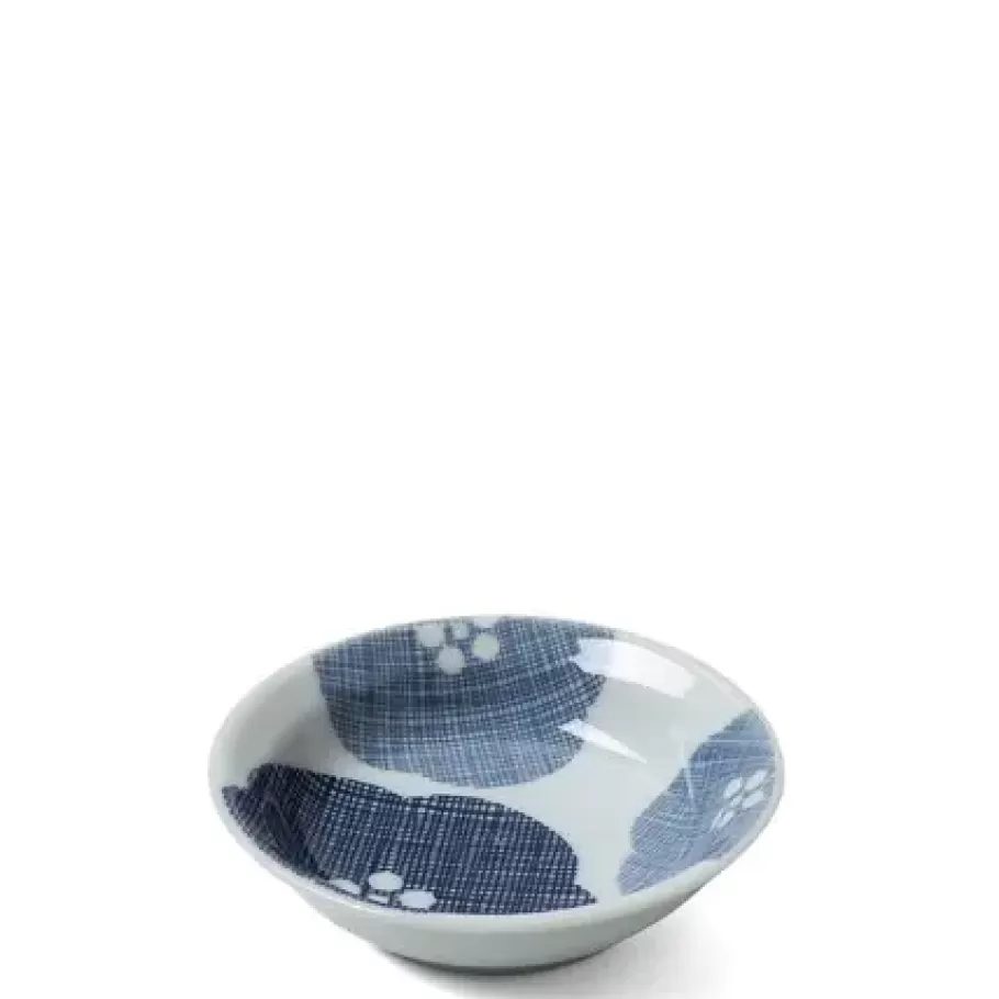 MIYA Company Sauce Dishes^Blue Textile Petals Sauce Dish