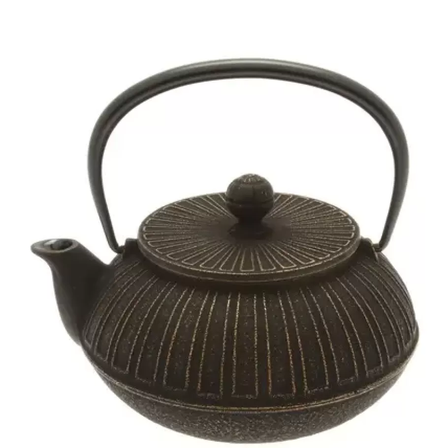 MIYA Company Teapots - Cast Iron^Cast Iron Teapot Gold Black Chrysanthemum