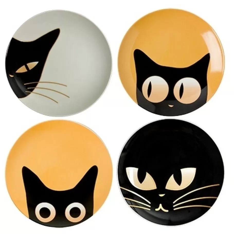 MIYA Company Plates^Cat Eyes 6.5" Dessert Plate Set