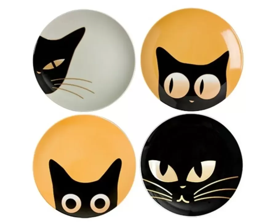 MIYA Company Plates^Cat Eyes 6.5" Dessert Plate Set