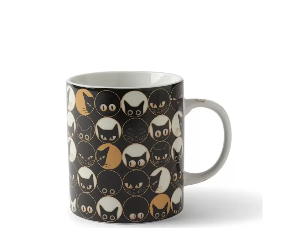 MIYA Company Cups/Mugs^Cat Eyes 8 Oz. Mug - Black