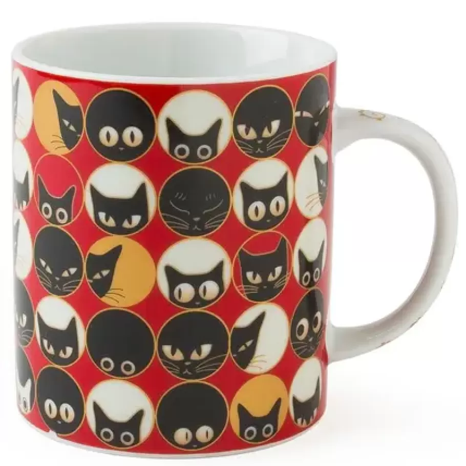 MIYA Company Cups/Mugs^Cat Eyes 8 Oz. Mug - Red