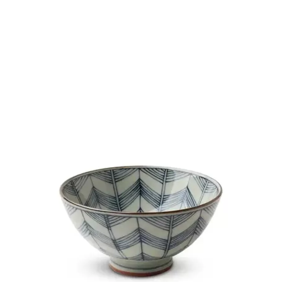 MIYA Company Rice Bowls^Celadon Chevron 4.5" Rice Bowl