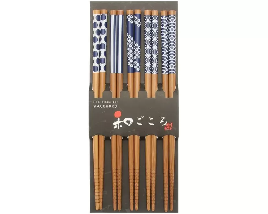 MIYA Company Chopsticks^Chopsticks Set Bamboo Waka Blue/White