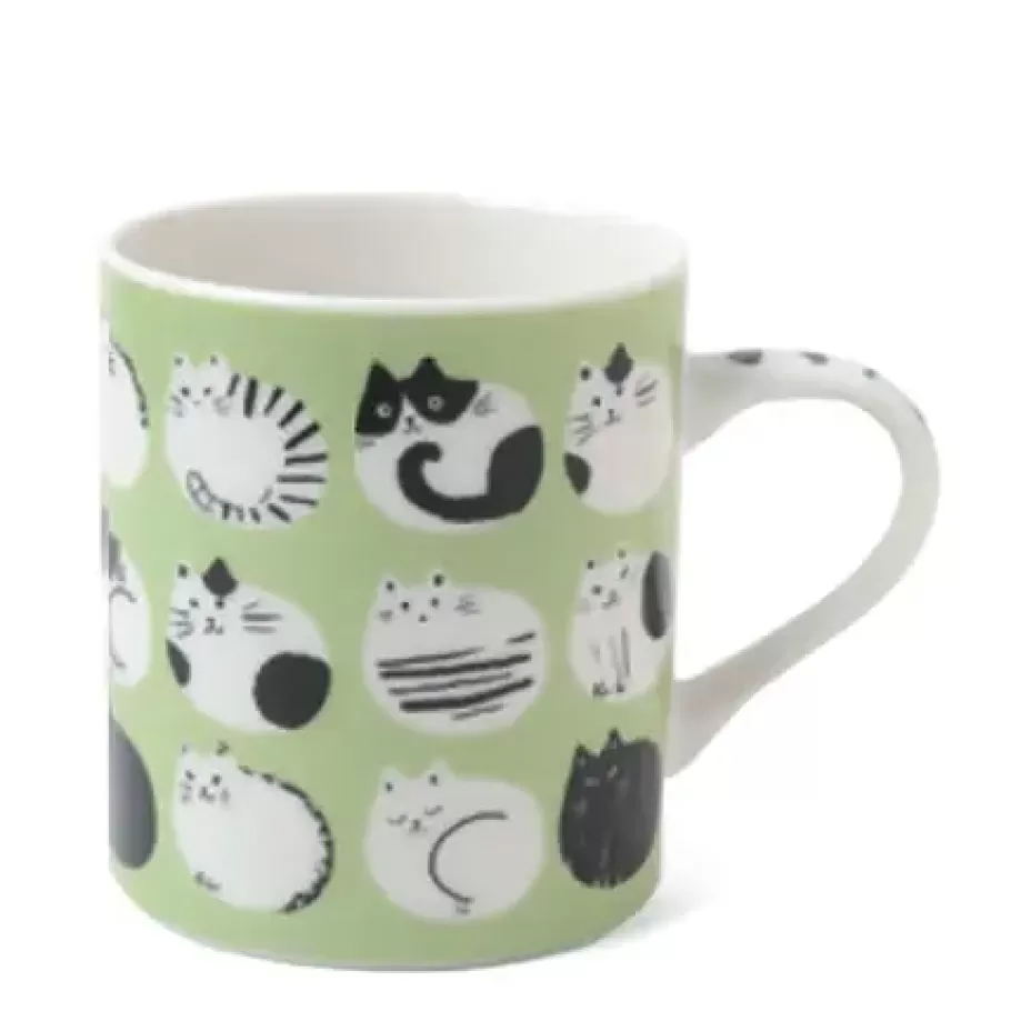 MIYA Company Cups/Mugs^Cozy Cats 8 Oz. Mug - Green