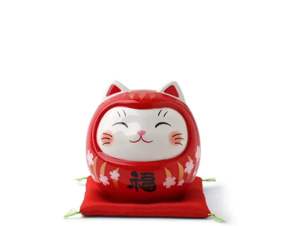 MIYA Company Figurines^Daruma Fortune Cat Bank 3.75"