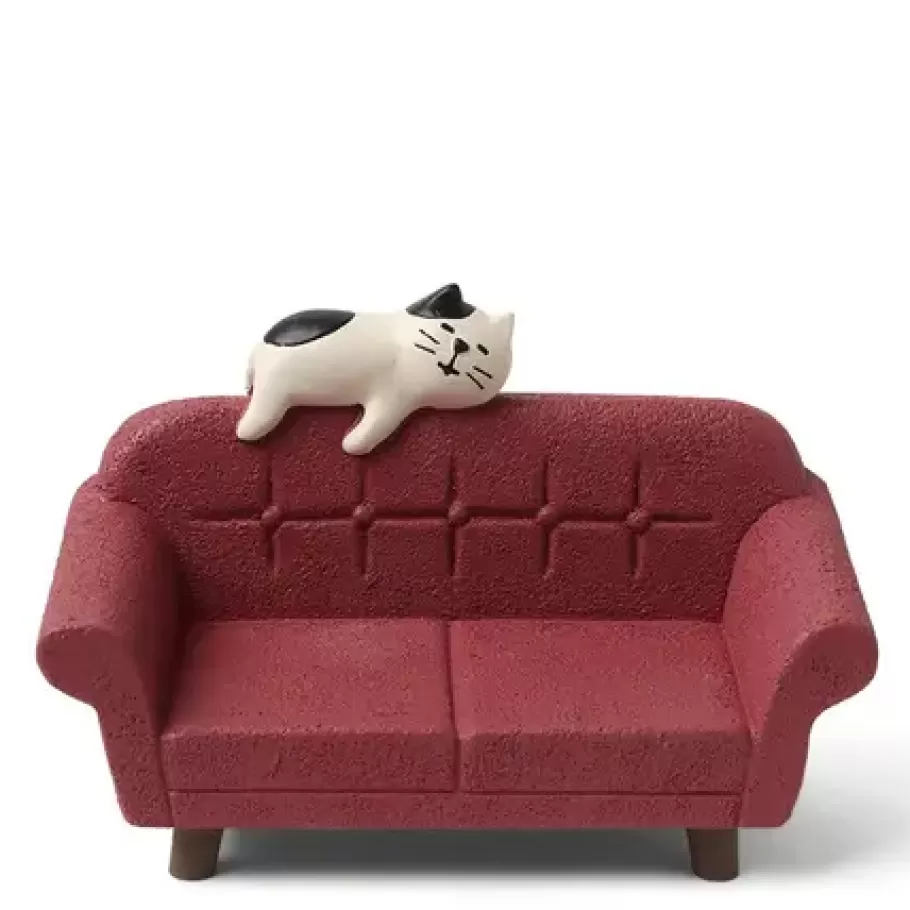 MIYA Company Cats^Figurine Cat On Red Sofa