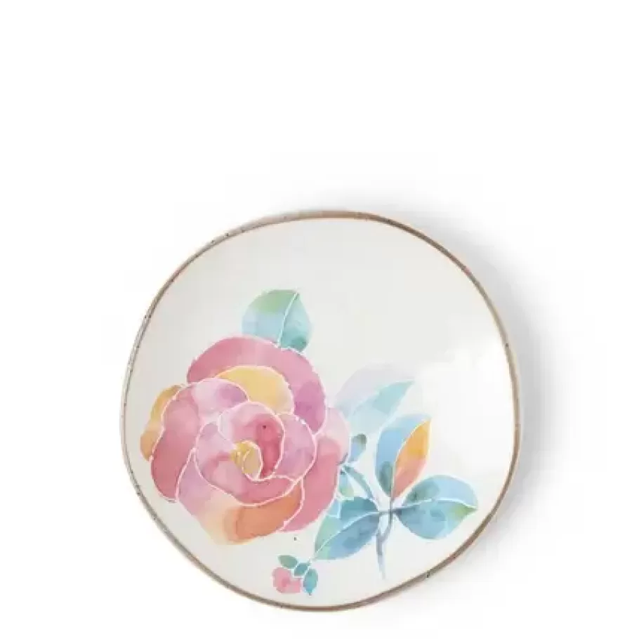 MIYA Company Small Plates^Floral Mini Plate Pink Rose