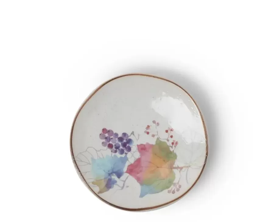 MIYA Company Small Plates^Floral Mini Plate Rainbow Leaves