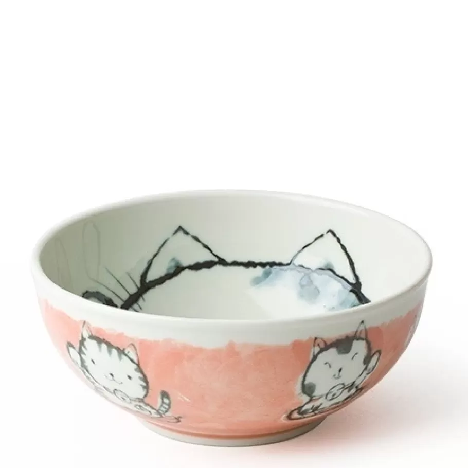 MIYA Company Bowls^Fortune Cat 6.25" Bowl Pink