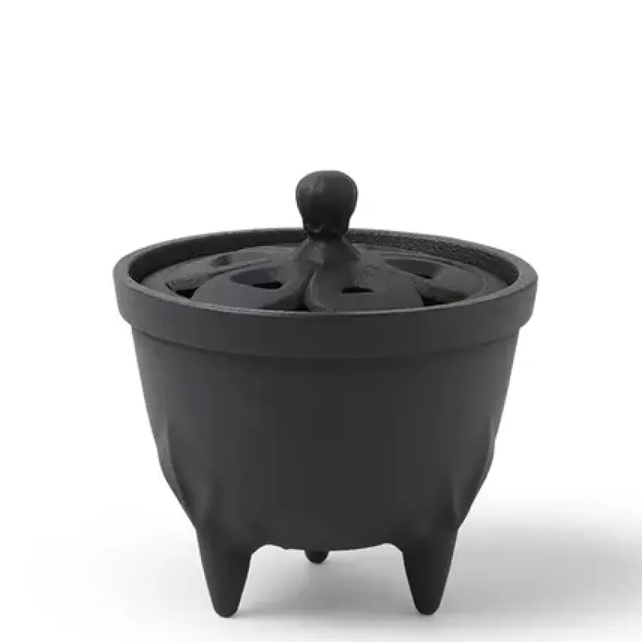 MIYA Company Incense^Incense Holder Cast Iron Black Flower Petal