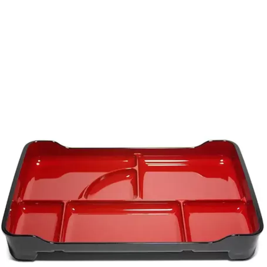 MIYA Company Sushi Service^Lacquered Lunch Tray 14" X 9.5" - Red