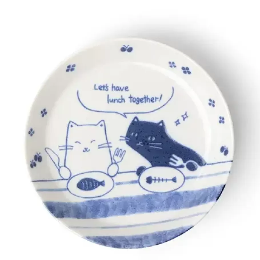 MIYA Company Plates^Lunch Date Cats 5-1/2" Plate