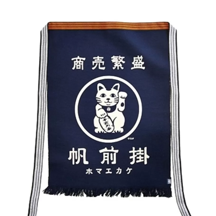 MIYA Company Textile^Maekake Canvas Apron - Fortune Cat