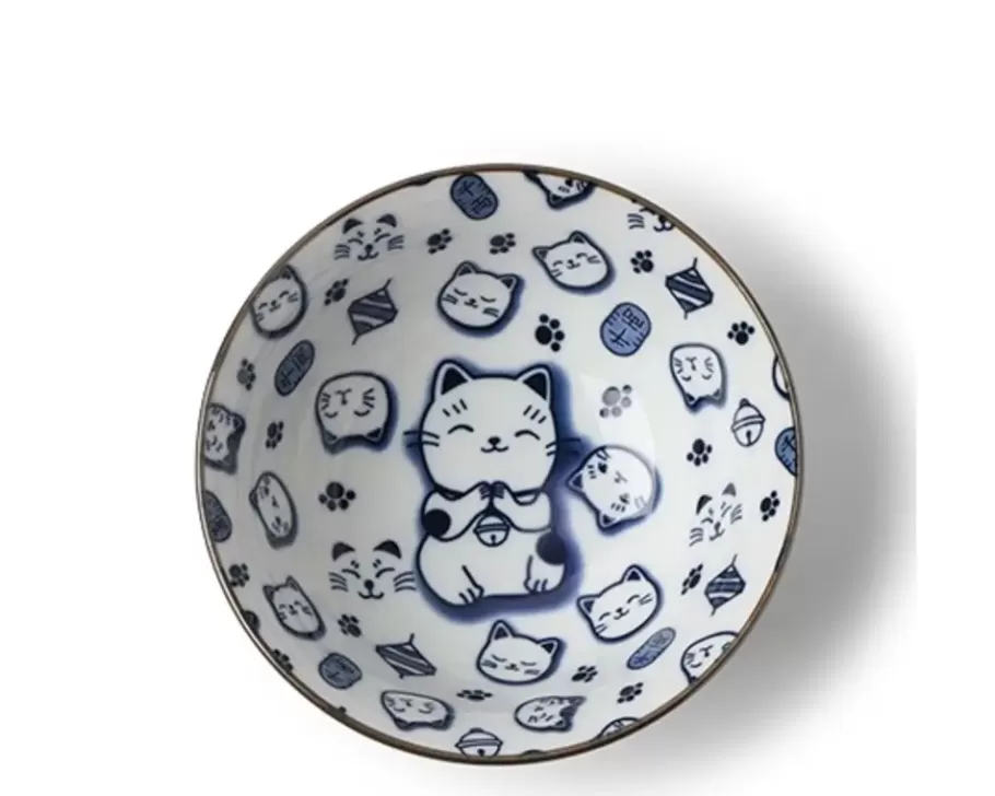 MIYA Company Bowls^Maneki Neko Blue 5.75" Bowl