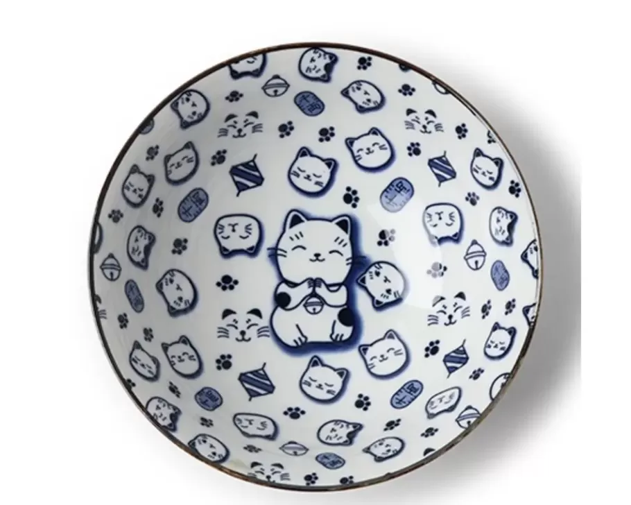 MIYA Company Bowls^Maneki Neko Blue 7.75" Bowl