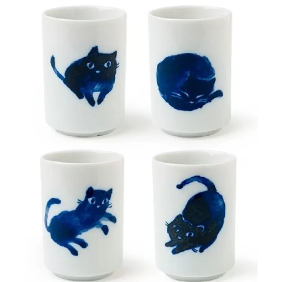 MIYA Company Cats^Midnight Blue Cat Cup Set