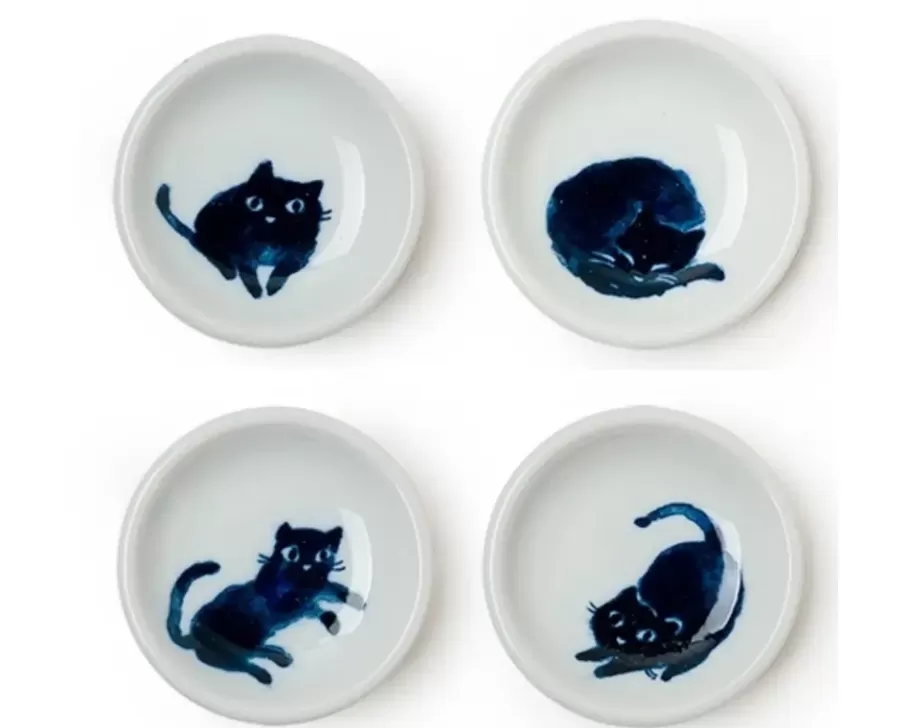 MIYA Company Cats^Midnight Blue Cat Dish Set