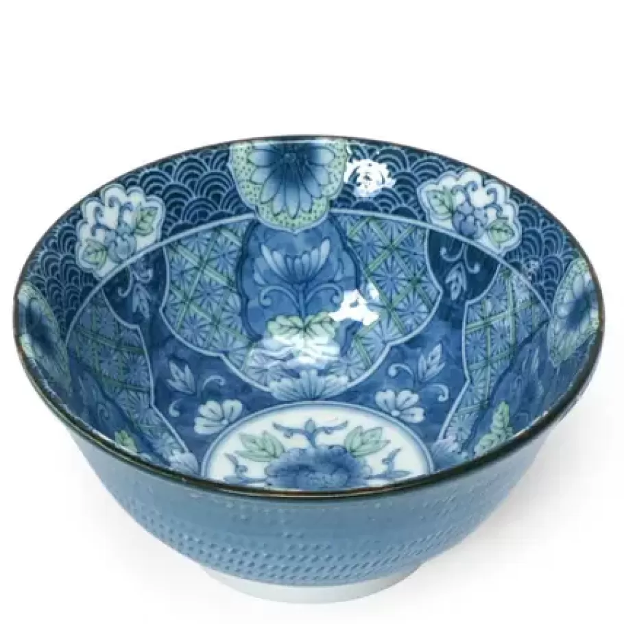 MIYA Company Blue & White 6" Bowls^Mums 6" Bowl