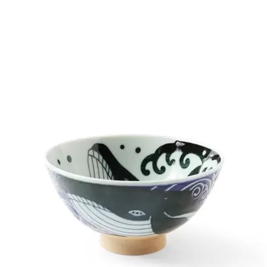 MIYA Company Bowls^Rice Bowl Blue Whale Waves 5"