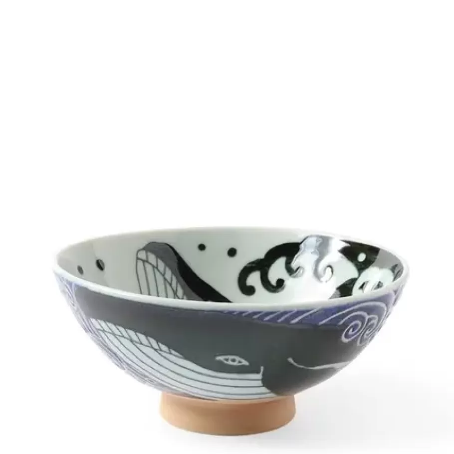 MIYA Company Bowls^Rice Bowl Blue Whale Waves (Xl) 5-3/4"