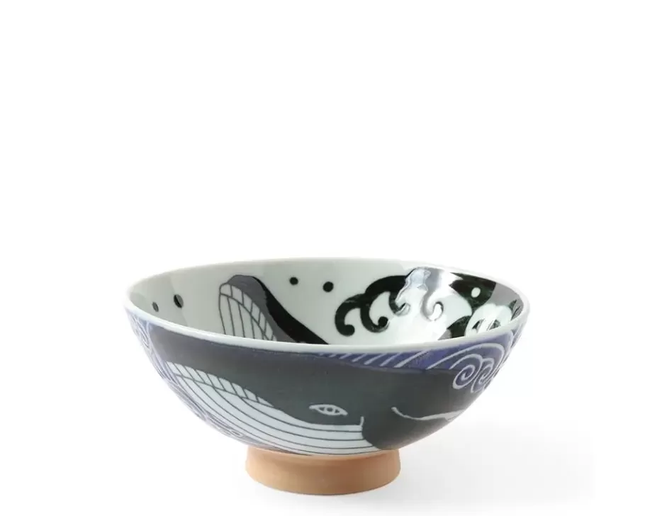 MIYA Company Bowls^Rice Bowl Blue Whale Waves (Xl) 5-3/4"