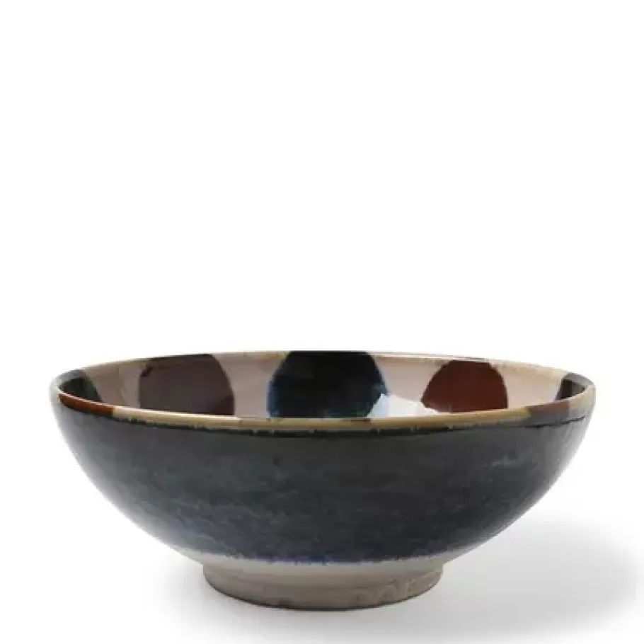 MIYA Company Shallow Bowls^Rustic Dots 8.5" Shallow Bowl