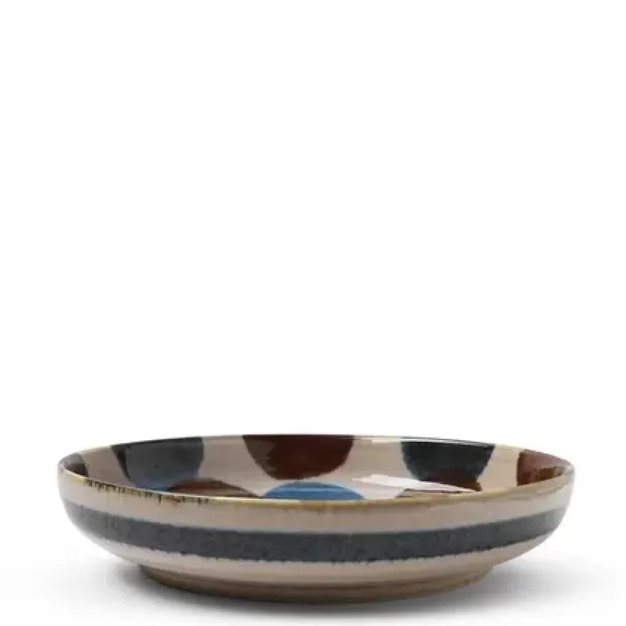 MIYA Company Shallow Bowls^Rustic Dots 7.75" Shallow Bowl