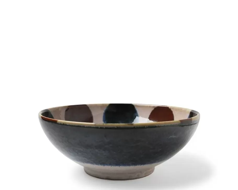 MIYA Company Shallow Bowls^Rustic Dots 8.5" Shallow Bowl