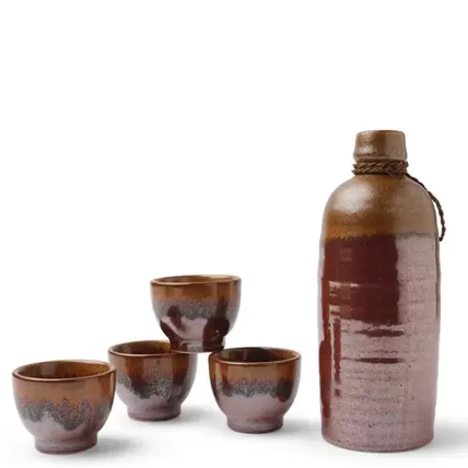 MIYA Company Sake Sets^Sake Set Tetsuaka Kin Nagashi