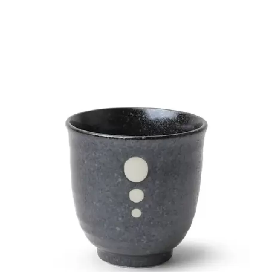 MIYA Company Teacups^Satin Black White Dots Teacup