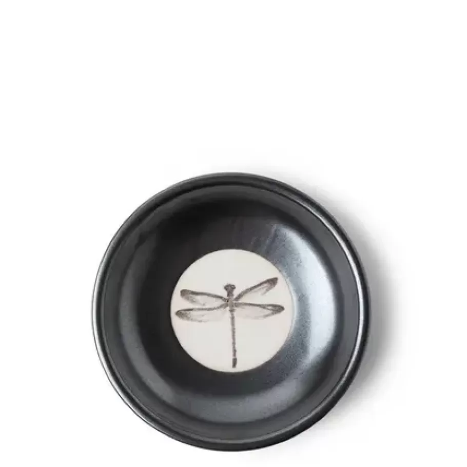 MIYA Company Sauce Dishes^Sauce Dish Graphite Gray/Black Dragonfly