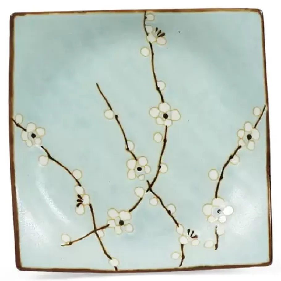 MIYA Company Medium Plates^Spring Blossoms 6.75" Sq. Plate