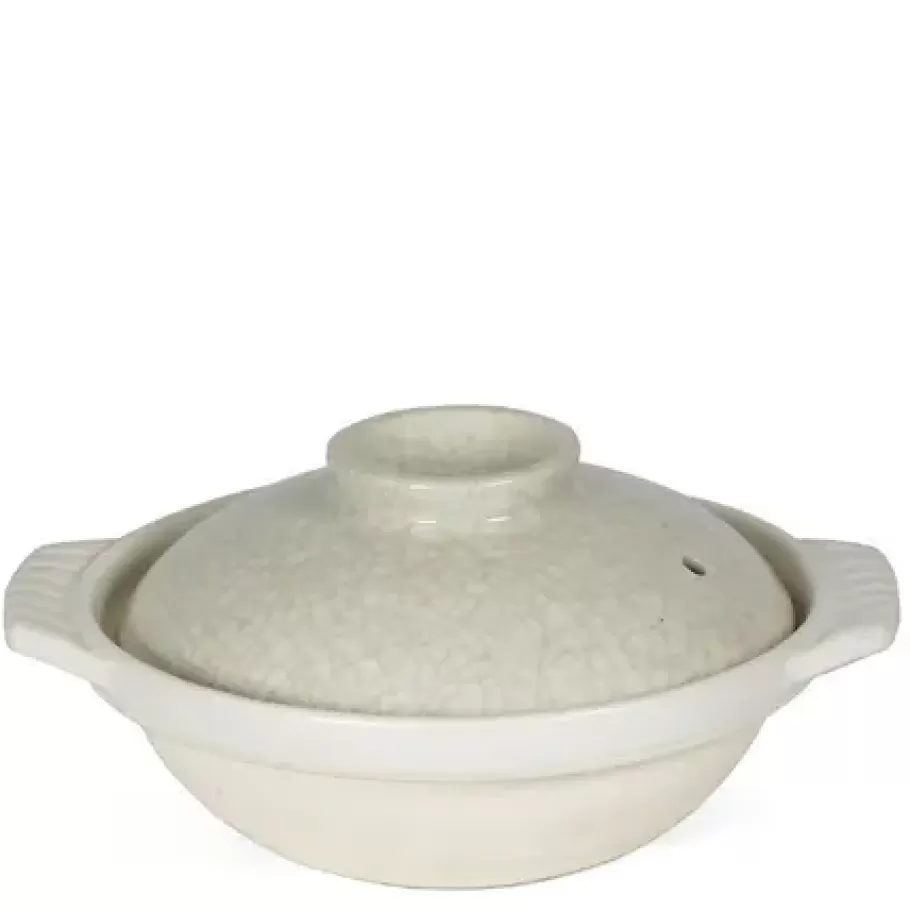 MIYA Company Donabe Casseroles^Sumi Kannyu White Donabe Casserole, 34 Oz.