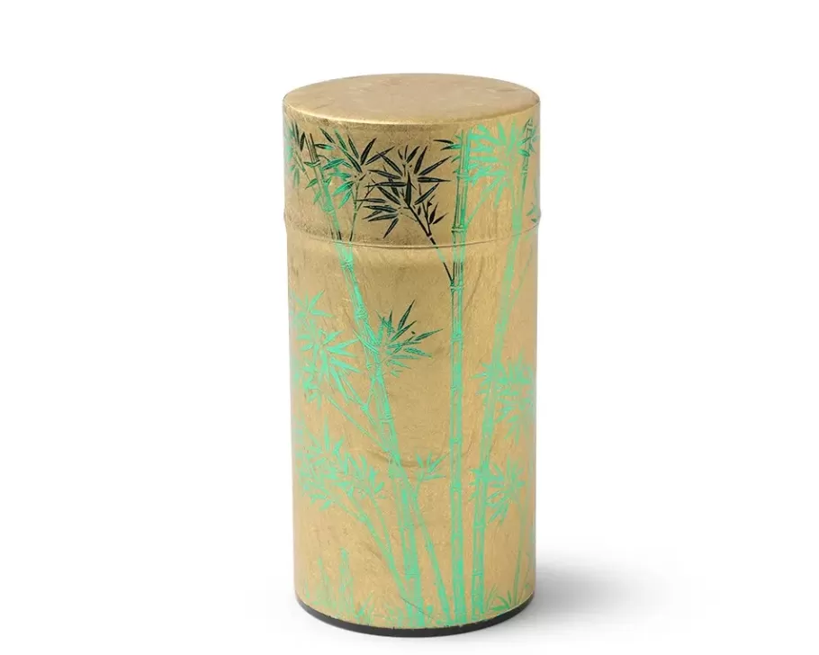 MIYA Company Teaware Accessories^Tea Canister Gold/Green Foil Bamboo