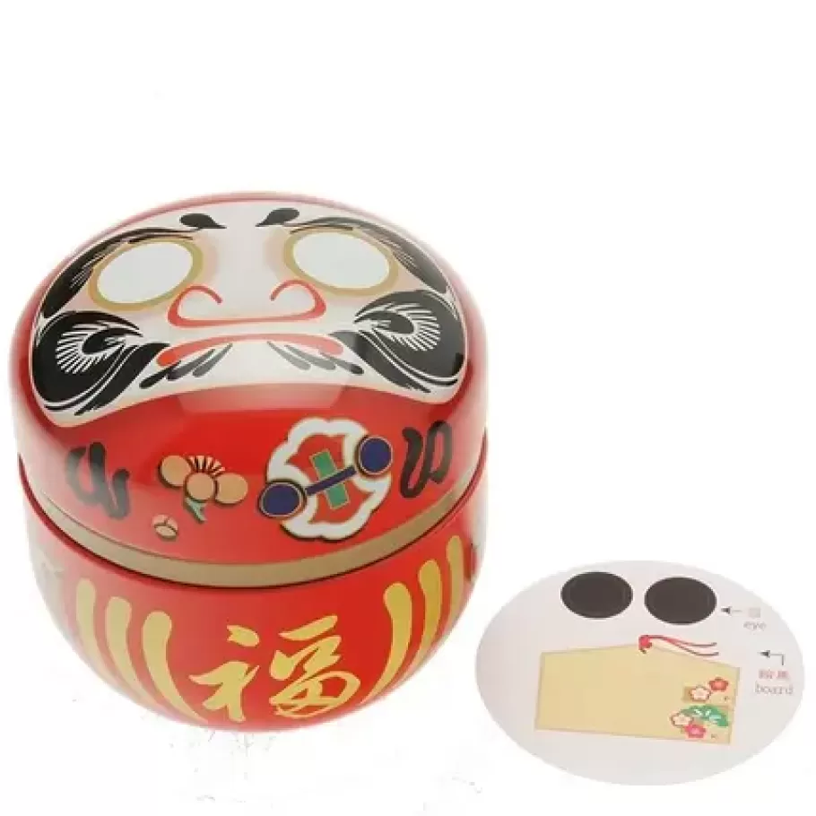 MIYA Company Tableware^Tea Canister Red Daruma "Wishes"